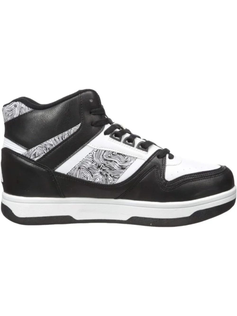 Womens Black White Tennis Shoes Casual Pull On High Top Athletic Running Sneaker